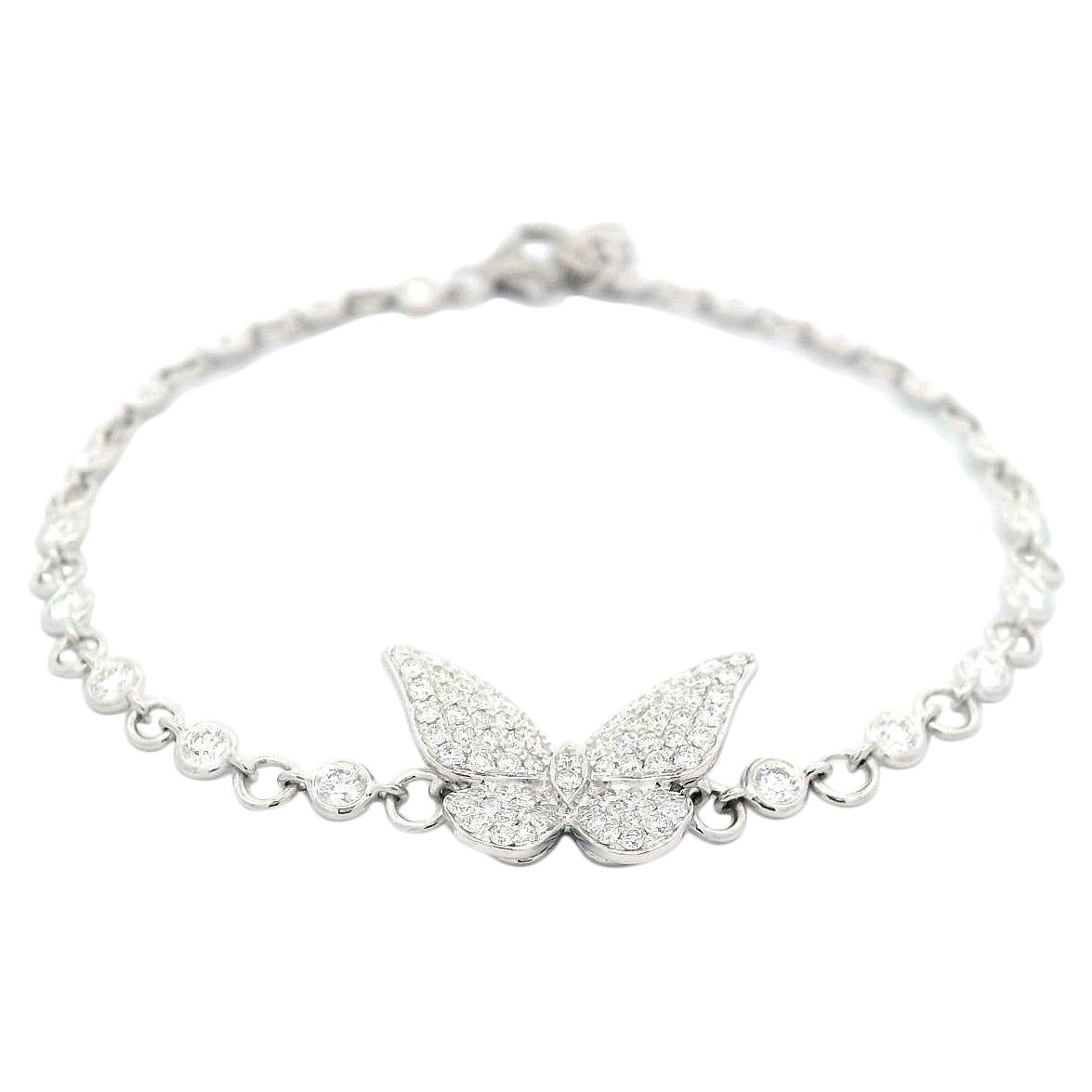 Alexander Beverly Hills 1.34ct Diamond Butterfly Bracelet 18k White Gold