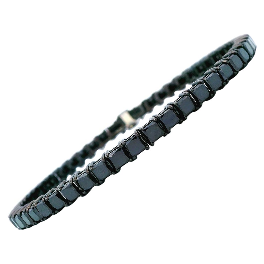 Alexander Beverly Hills 11.87ct Black Diamond Tennis Bracelet Black Gold