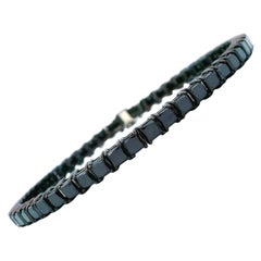 Alexander Beverly Hills Bracelet de tennis en diamant noir de 11,87ct or noir
