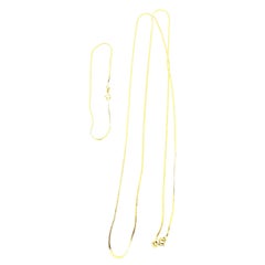 Ensemble collier 30" et bracelet 7" vintage en or jaune 14 carats 4,5 gm, chaîne italienne