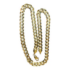 Vintage 14 Karat Yellow Gold 60 Gm Miami Cuban Link Italian Chain Unisex, 22"