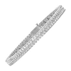Waverly Bracciale Tennis con diamanti a spina di pesce da 3,23 carati in oro bianco 14k