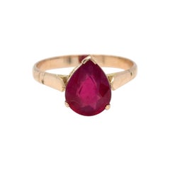 Birnenschliff Rubin Gelbgold Ring