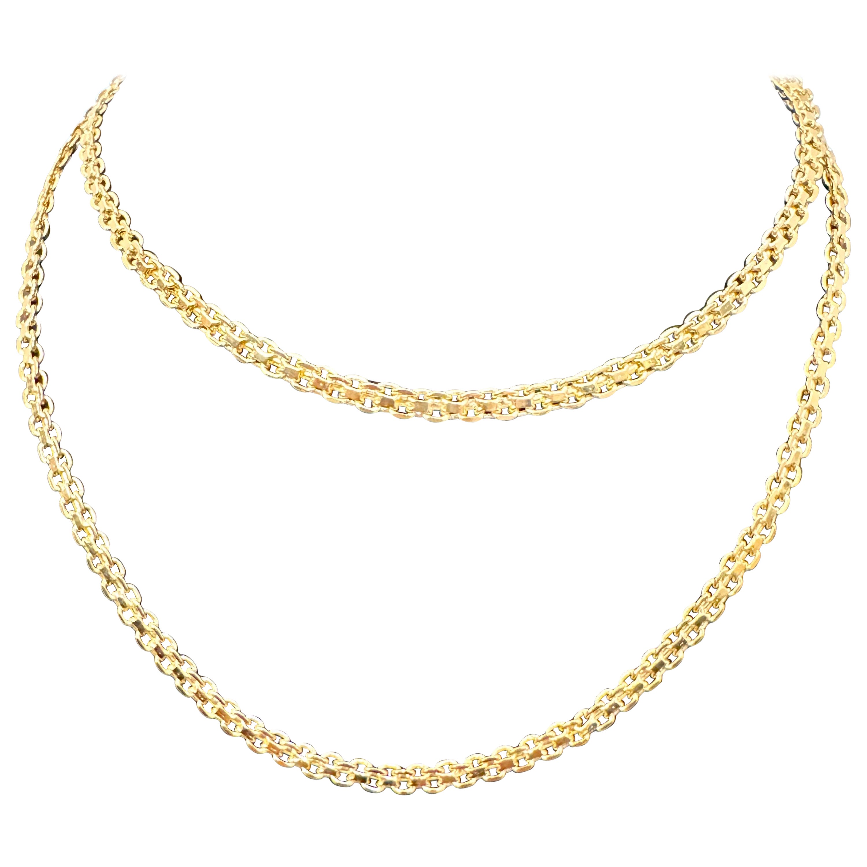 14k Solid Yellow Gold Handmade 3.4 mm Anchor Mariner Link Necklace, 24"L , 15.8G