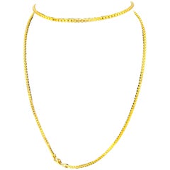 Vintage Unisex 18 Karat Gelbgold Box Kette Halskette, Italienisch 24", 7,2 GM