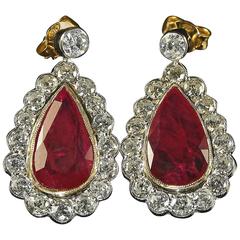 8.6 Carat Rubies Diamond Gold Earrings Natural Rubies Full Certification 12