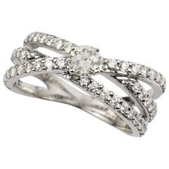 Diamond Cross over Ring 1.07 Carat 8
