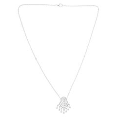Collar Colgante de Diamantes Corte Brillante Múltiple SI/H de 2,85 Quilates Oro Blanco 18 Kilates