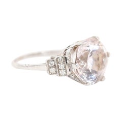 Kunzite Diamonds White 18K Gold Ring, 1970