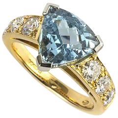 Aquamarine and Diamond Dress Ring 3.20 Carat
