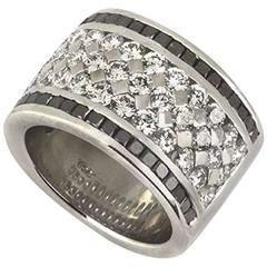 White and Black Diamond Dress Ring 1.40 Carat 11
