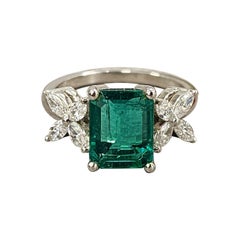 3.38 ct GIA Certified Zambian Emerald & Diamond Ring