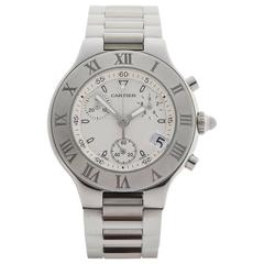 Cartier Stainless Steel Must de 21 Chronoscaph Quartz Wristwatch