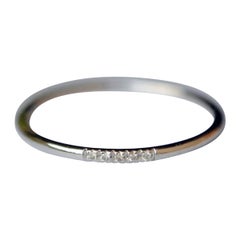 14k Solid Gold 1mm Dainty Band Diamond Thin Skinny Wedding Band Stack Ring Gift.