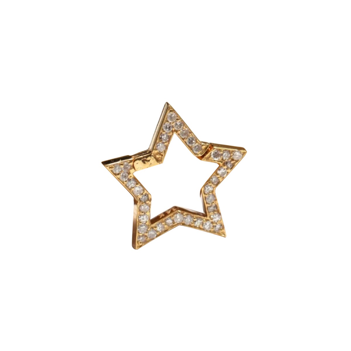14K Solid Gold Star Shape Lobster Clasps Natural Diamond Clasps For Jewelry.