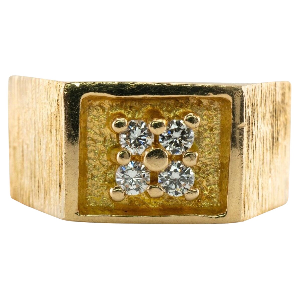 Anillo de diamantes para hombre 14K Oro .28ct TDW Vintage