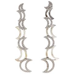 Vintage Luise Moons Gold Earrings Diamonds