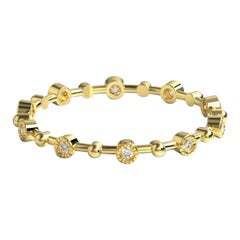 Diamond Stacking Ring 14K Solid Gold Bezel Set Diamond Eternity Band Rings.