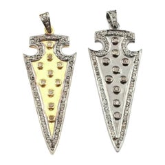 Pave Diamond Arrowhead Pendant 925 Silver Diamond Handmade Pendant Gift
