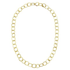 Faye Kim 18 Karat Gold Heavy Oval Planished XL Link Chain