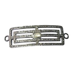 Pave Diamond Connector Pave Diamond Rosecut Connector 925 Silver Handmade Design