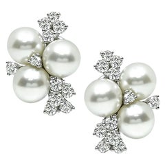 1.50ct Diamond Pearl Earrings