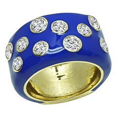 1.00ct Diamond Enamel Gold Ring