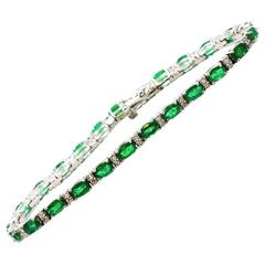 Emerald Diamond White Gold Bracelet 5