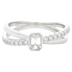 Alexander Beverly Hills 0.51ct Emerald Cut Diamond Ring 18k White Gold