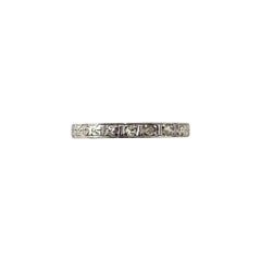 1928 Vintage 18 Karat White Gold Diamond Band Ring Size 6.75-7 #21395
