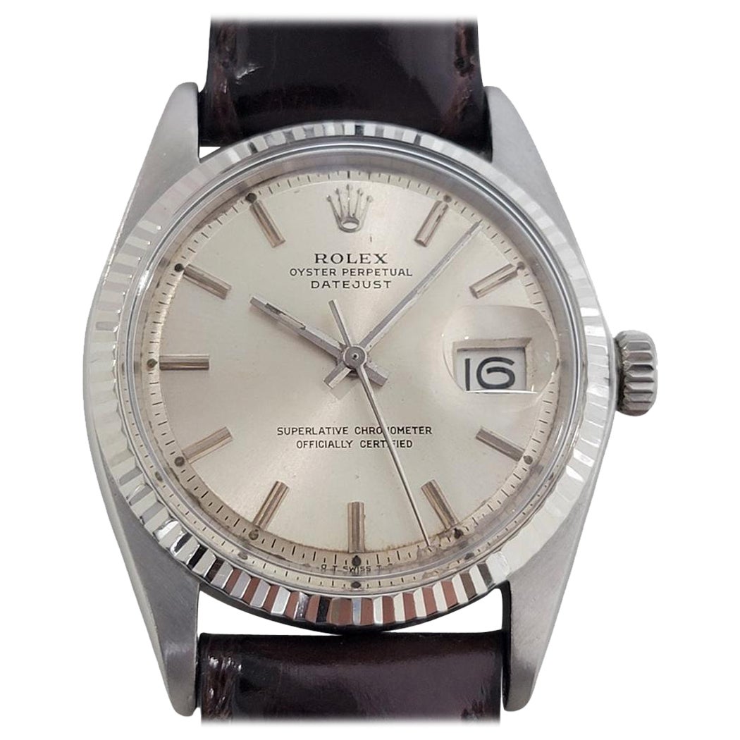 Rolex Oyster Datejust 1601 36 mm or 18 carats SS 1970 automatique vintage RA389B