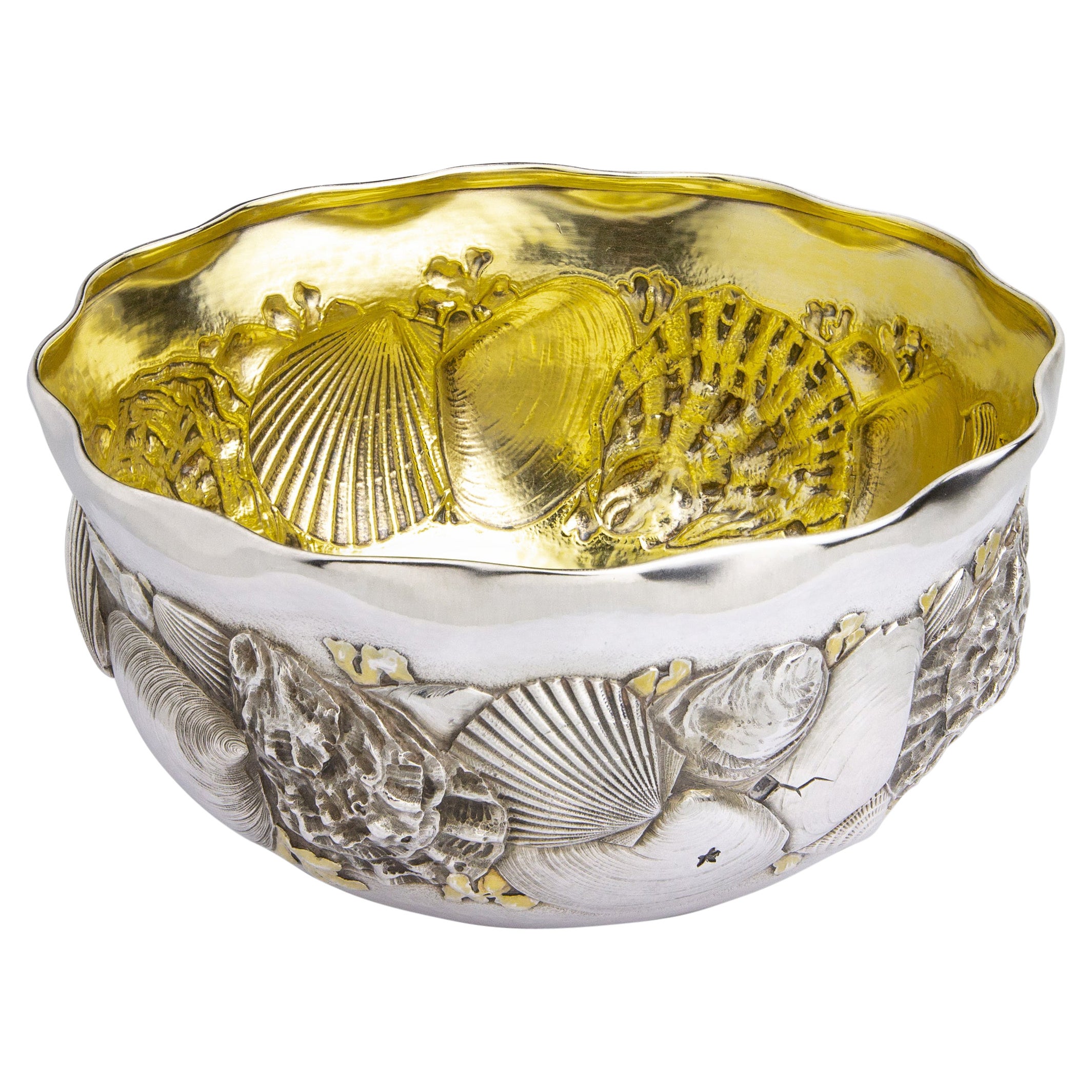 Aesthetic Era Sterling Bowl with Shell Motif by Whiting Manufacturing Company For Sale