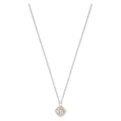 0.44 Carat SI/HI Solitaire Diamond Charm Pendant Necklace 10 Karat White Gold