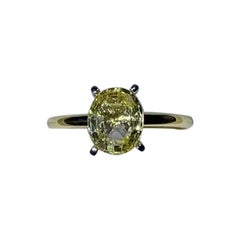 2.15ct Yellow sapphire engagement ring in 18ct yellow gold.