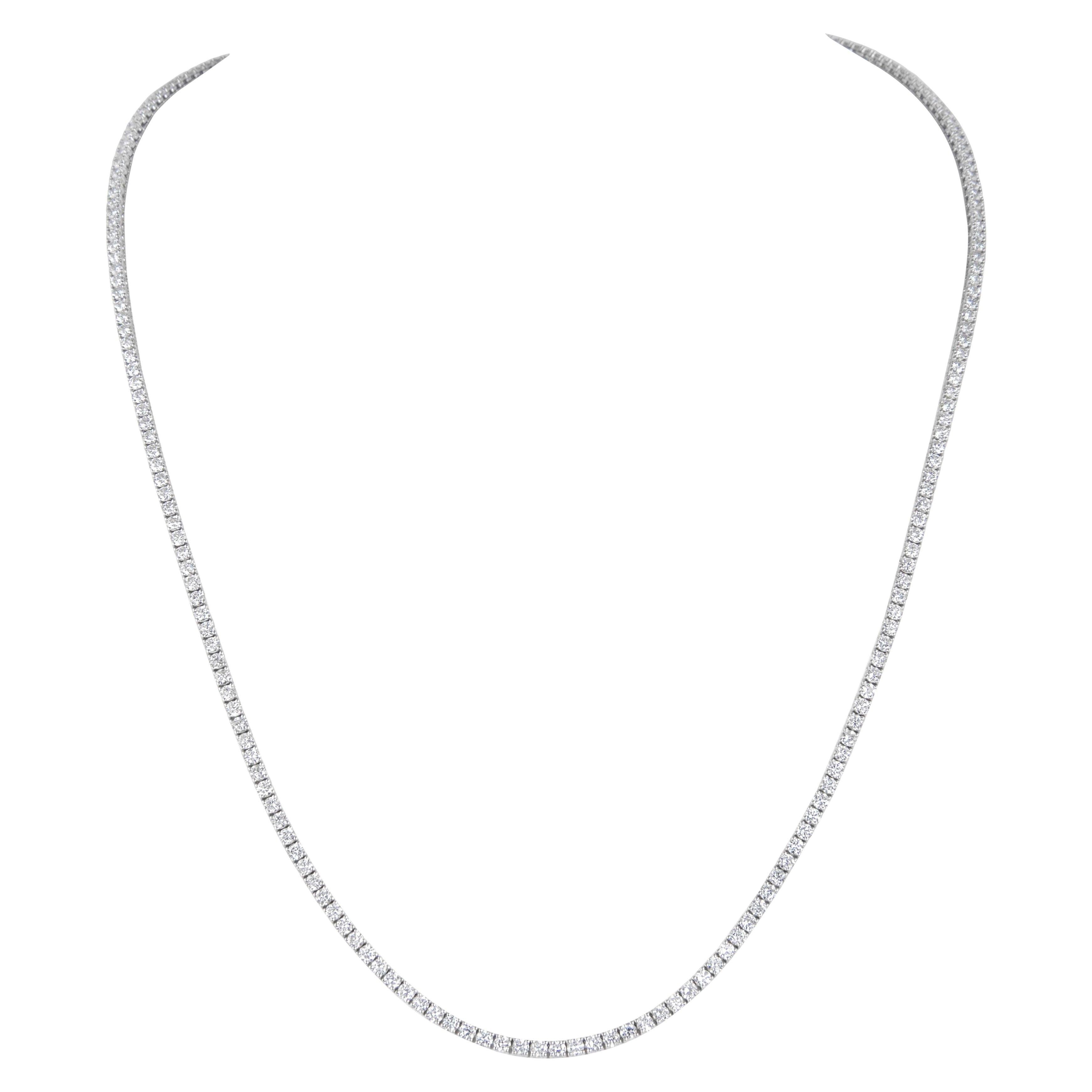 Alexander Beverly Hills 13.86ct Round Diamond Tennis Necklace White Gold 24in