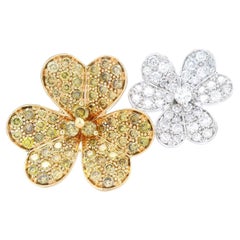 Alexander Beverly Hills Anello floreale con diamanti bianchi e gialli da 1,82 carati 18k