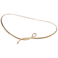 1970s Vivianna Torun for Georg Jensen Moonstone and Gold Necklace 9