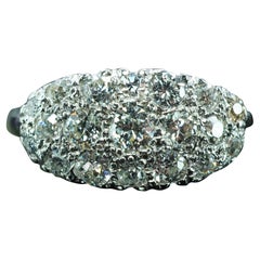 Antiker Diamantring mit europäischem Schliff 14K Weißgold Estate circa 1930er Jahre