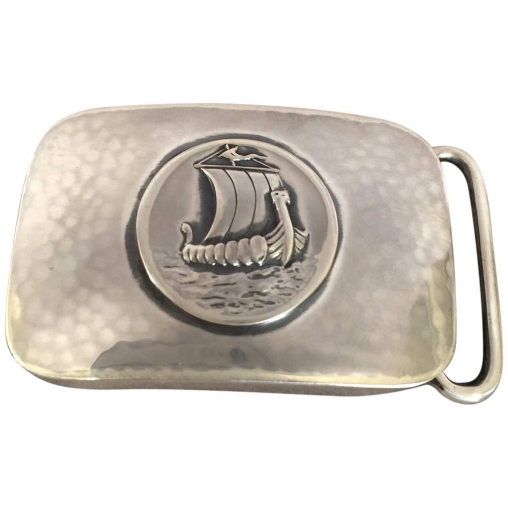 Georg Jensen "Viking Ship" Belt Buckle No. 59B, Very Rare