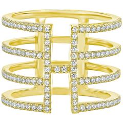 Gorgeous Trendy Diamond Gold Cocktail Ring 4