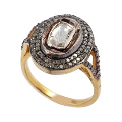 Diamond Ring 925 Silver Rosecut Diamond Handmade Ring Natural Polki Diamond Ring