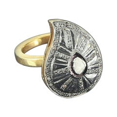 Victorian Inspired Rose Cut Diamond Ring 925 Silver Birthday Gift Victorian Ring