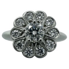 Vintage Tiffany & Co. Enchanted Flower Natural Diamond Platinum Halo Ring