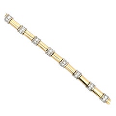 Diamond Tube Section Bar Bracelet 1.85 Carats 18 Karat Yellow Gold