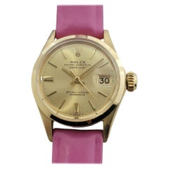 Rolex Lady Oyster Perpetual Datejust 6516 25mm 18k Solid Gold Swiss 1960s RA471