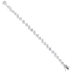 Auténtico Brazalete de Diamantes Múltiples 17,28 Quilates Claridad SI Color HI Oro Blanco 18 Kilates