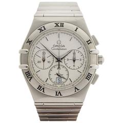 Omega Stainless Steel Constellation Double Eagle Chronograph Quartz Wristwatch