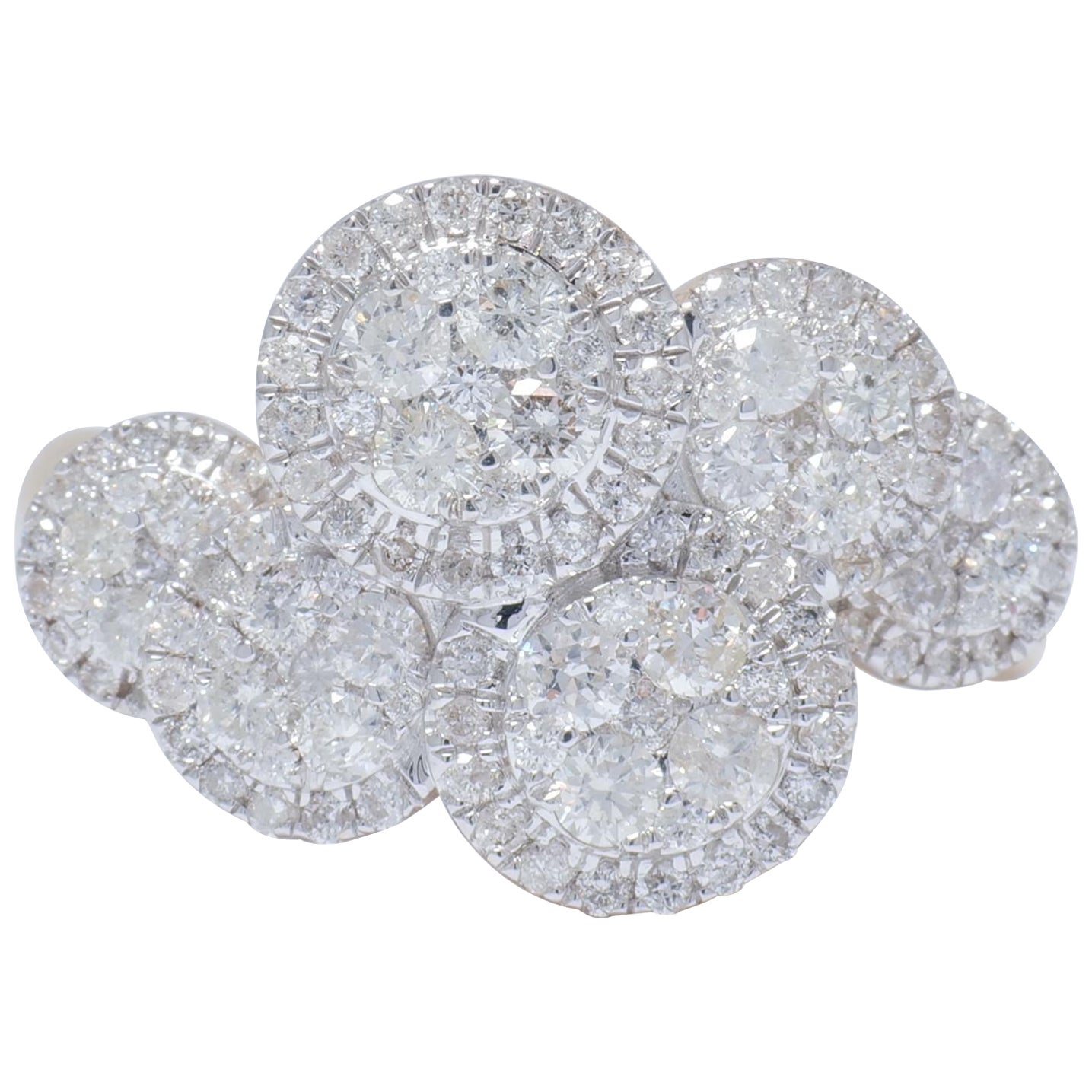 Cloud Diamond Ring in 14K Solid Gold (Certified)