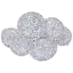 Cloud Diamond Ring in 14K Solid Gold (Certified)