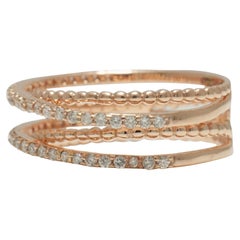 Anello Twist Diamond Band in oro massiccio 14K (certificato)